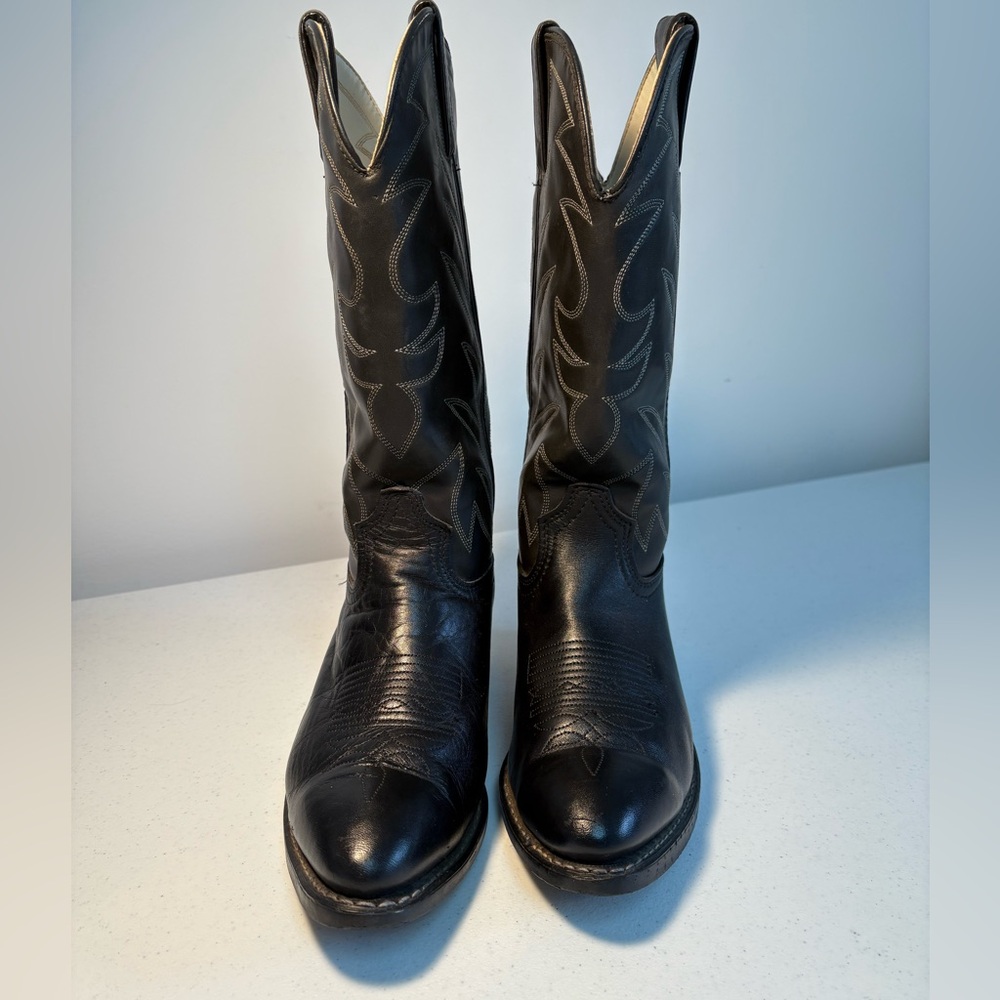 Durango Men’s Black Leather Cowboy Boots Size 8EE